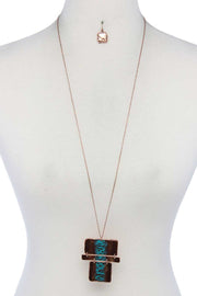 Rectangular Shape Pendant Necklace - Fashionmj