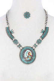 Multi Color Indigenous Pendant Necklace - Fashionmj