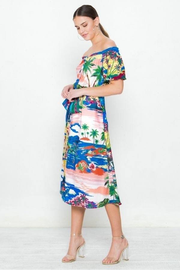 A Printed Woven Dress - Fashionmj