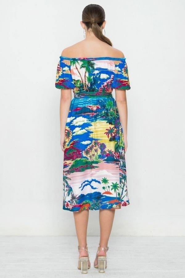 A Printed Woven Dress - Fashionmj