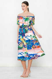 A Printed Woven Dress - Fashionmj