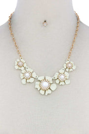 Floral Pearl Bead Necklace - Fashionmj