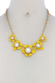 Floral Pearl Bead Necklace - Fashionmj