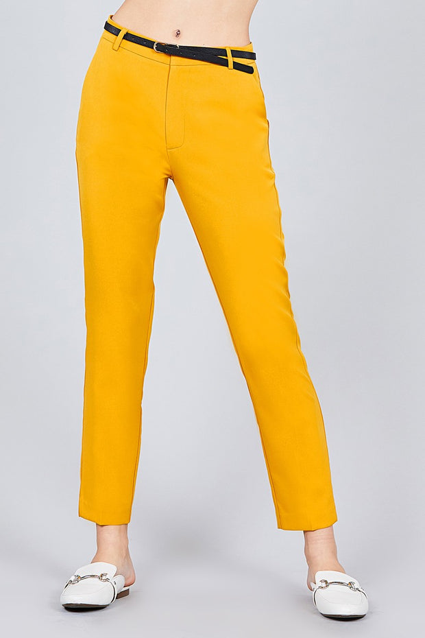 Classic Woven Pants W/belt - Fashionmj