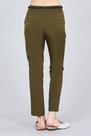 Classic Woven Pants W/belt - Fashionmj