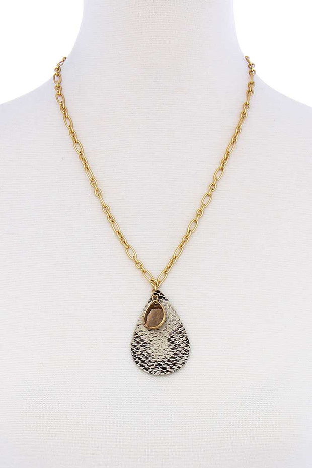 Stylish Tear Drop Shape Chain Necklace - Fashionmj