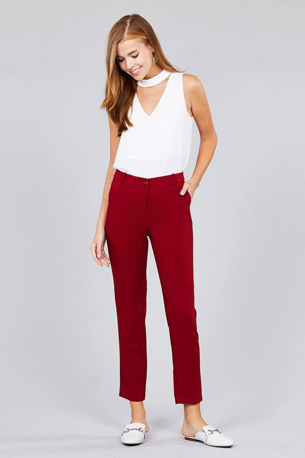 Seam Side Pocket Classic Long Pants - Fashionmj