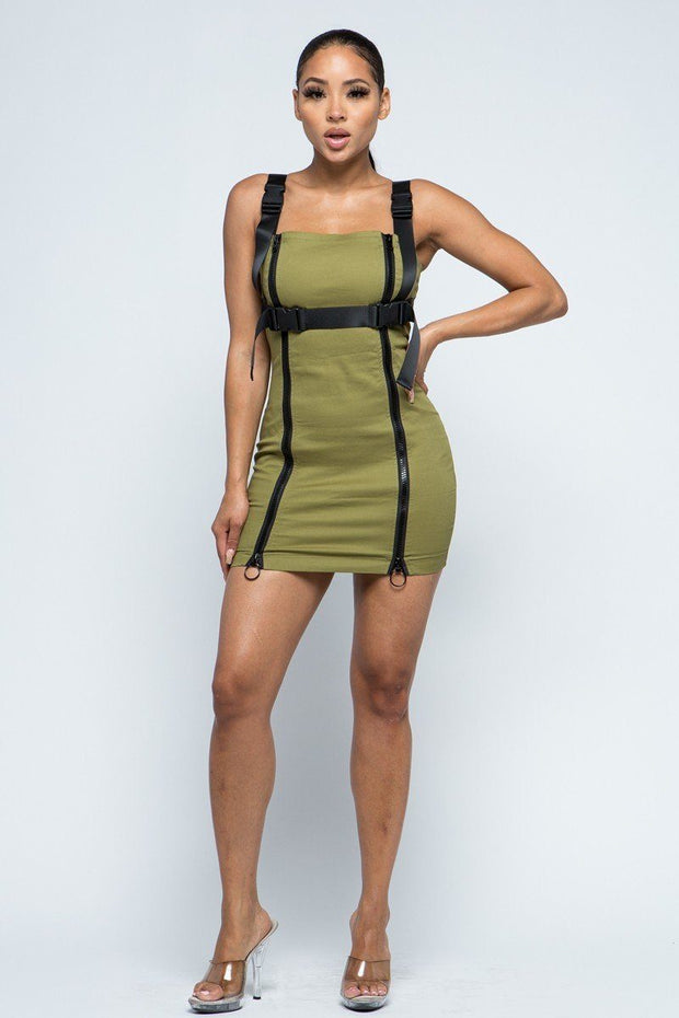 Stretchable Cotton Mini Dress - Fashionmj