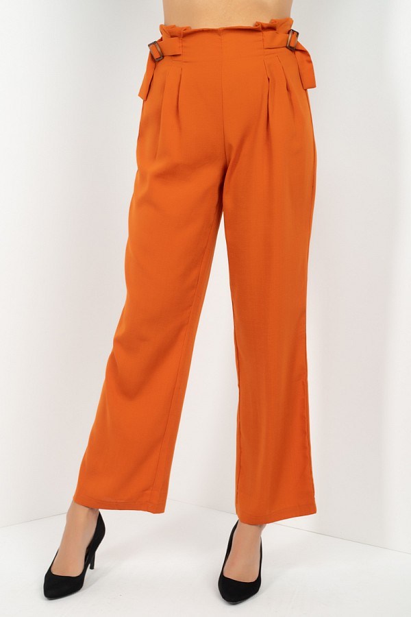 High Waist Paperbag Wide Pants - Fashionmj