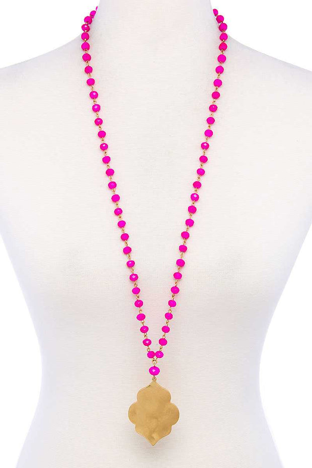 Designer Multi Bead Pendant Necklace - Fashionmj