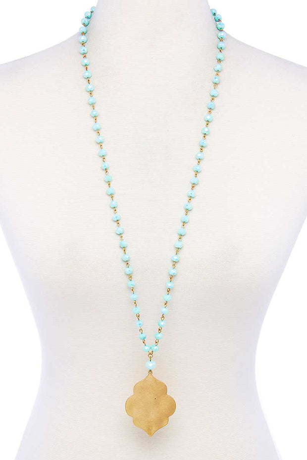 Designer Multi Bead Pendant Necklace - Fashionmj