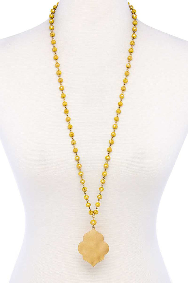 Designer Multi Bead Pendant Necklace - Fashionmj