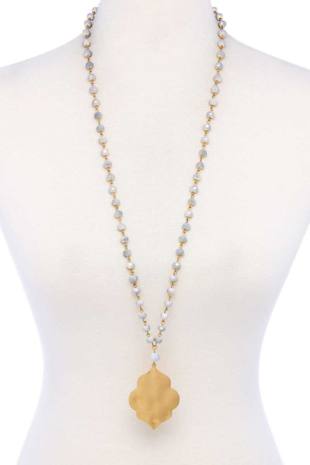 Designer Multi Bead Pendant Necklace - Fashionmj