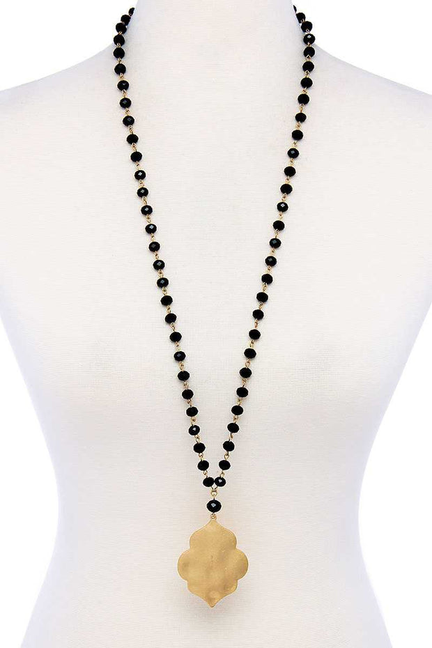 Designer Multi Bead Pendant Necklace - Fashionmj