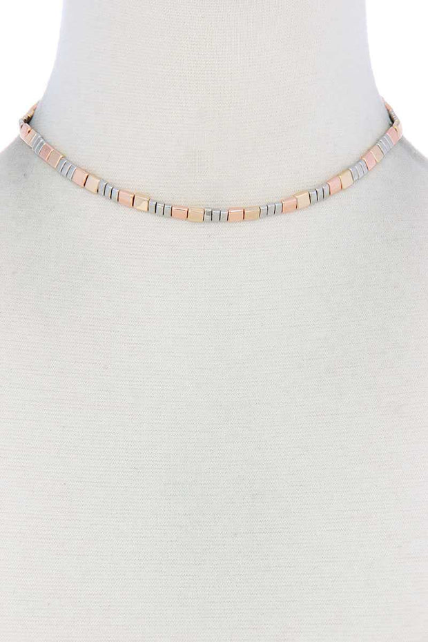 Metal Block Necklace - Fashionmj