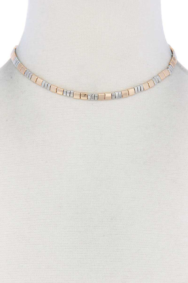 Metal Block Necklace - Fashionmj