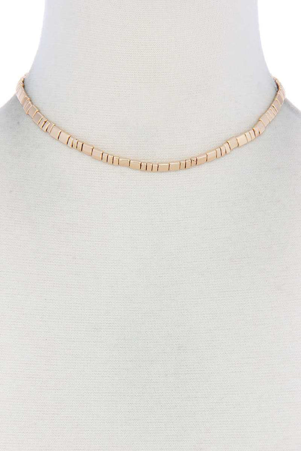 Metal Block Necklace - Fashionmj