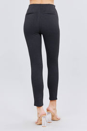 Waist Elastic Band Ponte Pants - Fashionmj