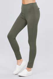 Waist Elastic Band Ponte Pants - Fashionmj