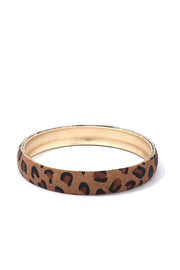 Animal Print Metal Bangle Bracelet - Fashionmj