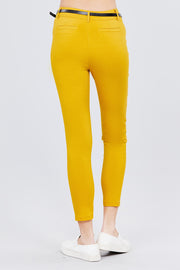 Bengaline Belted Pants - Fashionmj