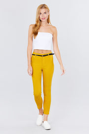 Bengaline Belted Pants - Fashionmj