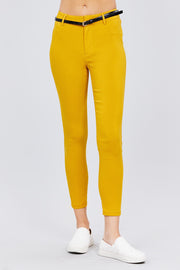 Bengaline Belted Pants - Fashionmj