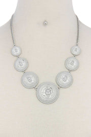 Lion Head Circle Linked Necklace - Fashionmj