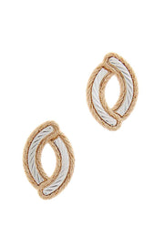 Oval Shape Metal Post Earring