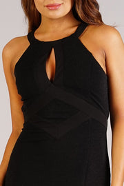 Sexy Holiday Halter Dress With Keyhole Detail - Fashionmj