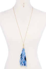 Tye Dye Fabric Tassel Necklace - Fashionmj