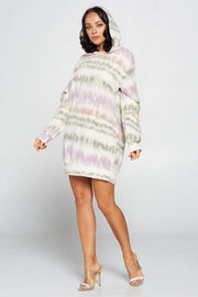 Terry Brushed Print Sweater Dress - Fashionmj