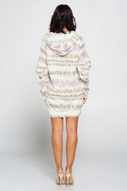 Terry Brushed Print Sweater Dress - Fashionmj