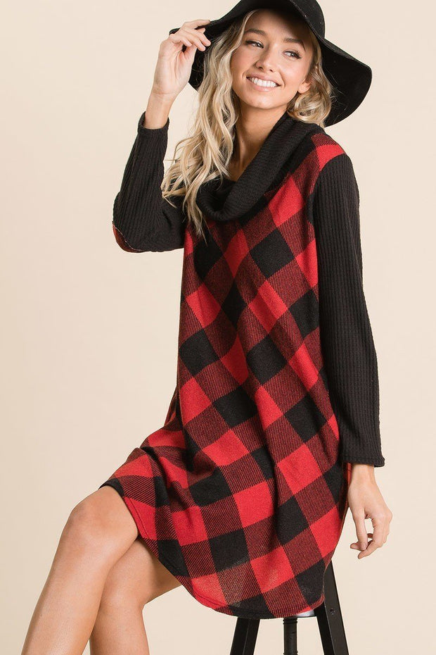 Buffalo Plaid Tartan Swing Dress - Fashionmj