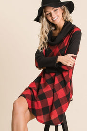 Buffalo Plaid Tartan Swing Dress - Fashionmj