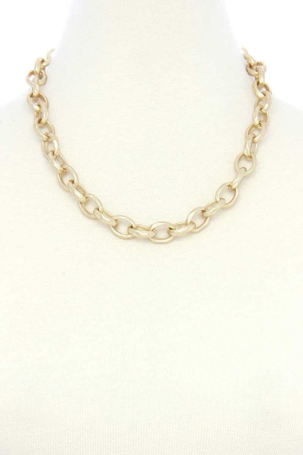 Circle Link Metal Necklacecircle Link Metal Necklace - Fashionmj