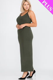 Plus Size Racer Back Maxi Dress - Fashionmj