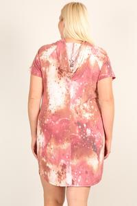 Plus Size Tie-dye Print Relaxed Fit Dress - Fashionmj