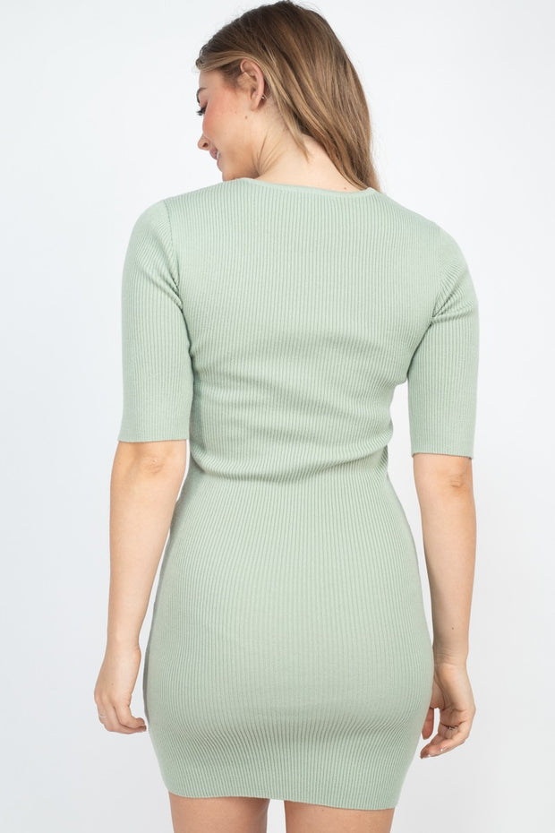 Twist Knot Knit Dress - Fashionmj