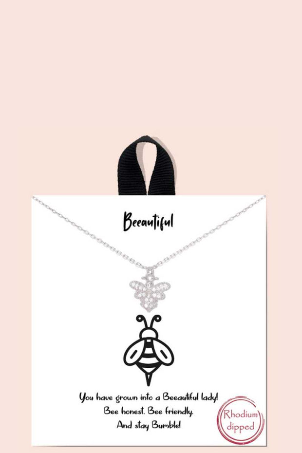 Beeautiful Pendant Dainty Message Necklace - Fashionmj