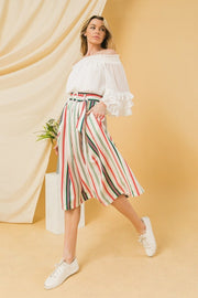 A Woven Midi Skirt