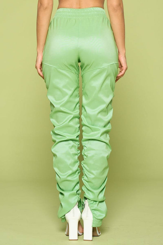 Leather Pu Ruched Pants