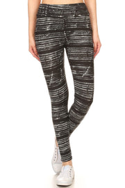 Yoga Style Banded Lined Multicolor Print, Full Length Leggings In A Slim Fitting Style With A Banded High Waist - Fashionmj