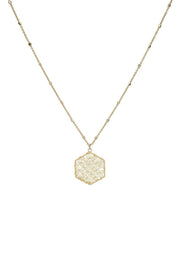 Fashion Pearl Wraps Hexagon Pendant Necklace - Fashionmj