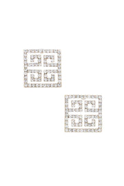 Maze Square Rhinestone Earring