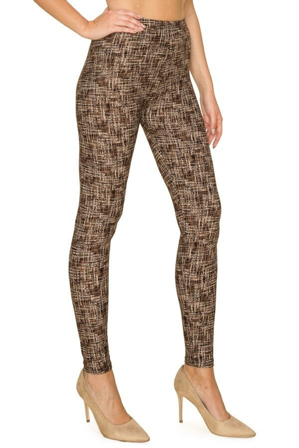 Multi Print, Full Length, High Waisted Leggings In A Fitted Style With An Elastic Waistband - Fashionmj