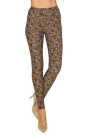 Multi Print, Full Length, High Waisted Leggings In A Fitted Style With An Elastic Waistband - Fashionmj