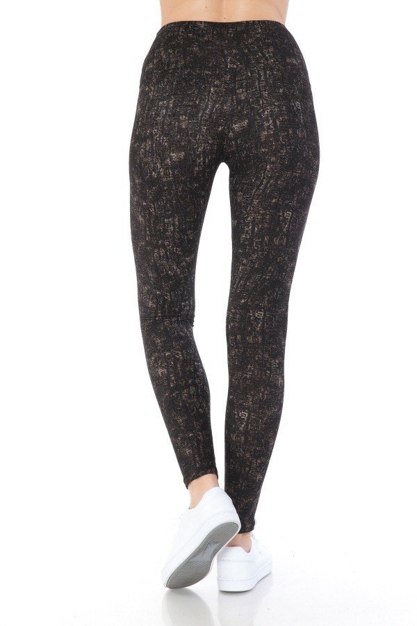 Yoga Style Banded Lined Multi Printed Knit Legging With High Waist - Fashionmj