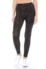 Yoga Style Banded Lined Multi Printed Knit Legging With High Waist - Fashionmj