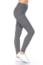 Yoga Style Banded Lined Multi Printed Knit Legging With High Waist - Fashionmj